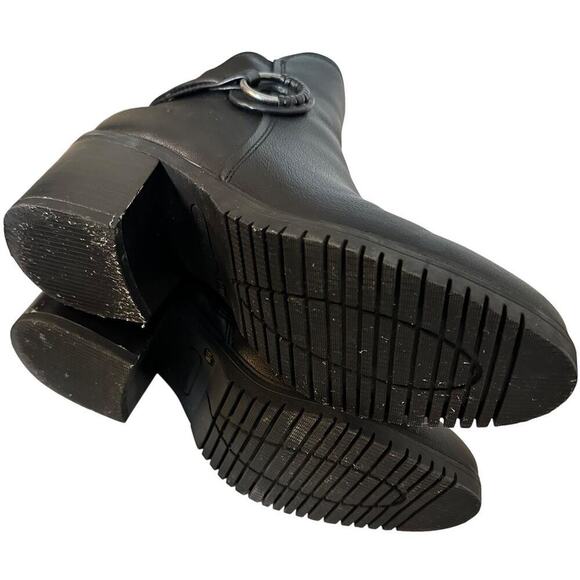 Baretraps Felicia Vegan Leather Chunky Heel Side Zip Black Ankle Boots Sz 8.5 M - Picture 16 of 16